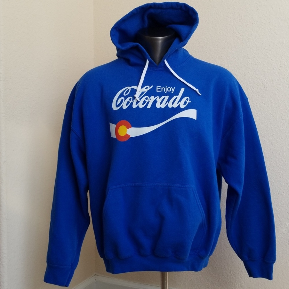 Colorado Flag Coca-Cola Hoodie Sweatshirt - XL